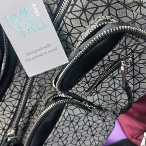 Time and Tru black and white purse with adjustable strap brand new with tags